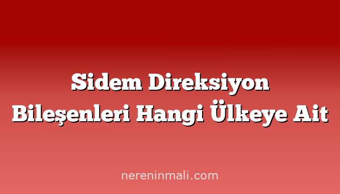 Sidem Direksiyon Bileşenleri Hangi Ülkeye Ait