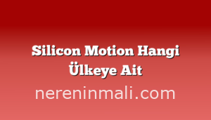 Silicon Motion Hangi Ülkeye Ait