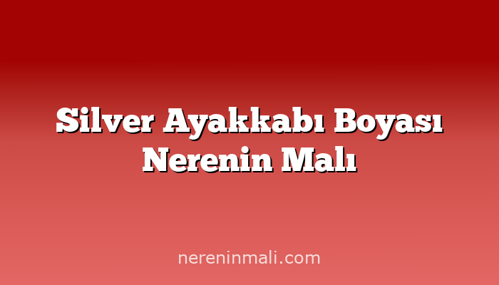 Silver Ayakkabı Boyası Nerenin Malı