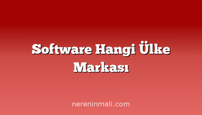 Software Hangi Ülke Markası