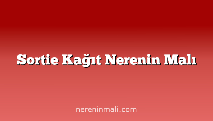 Sortie Kağıt Nerenin Malı