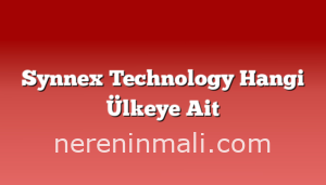 Synnex Technology Hangi Ülkeye Ait