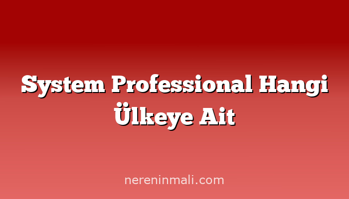 System Professional Hangi Ülkeye Ait