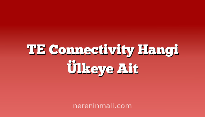 TE Connectivity Hangi Ülkeye Ait