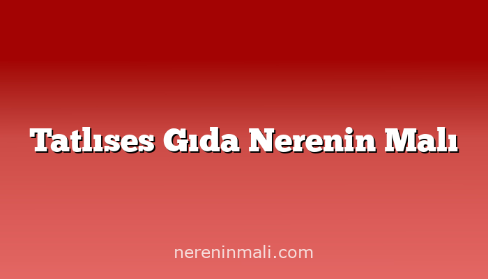 Tatlıses Gıda Nerenin Malı