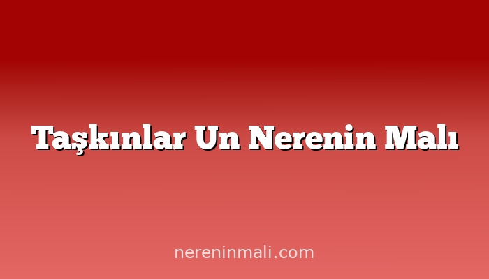 Taşkınlar Un Nerenin Malı