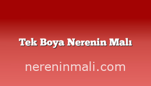 Tek Boya Nerenin Malı