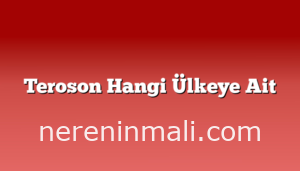 Teroson Hangi Ülkeye Ait