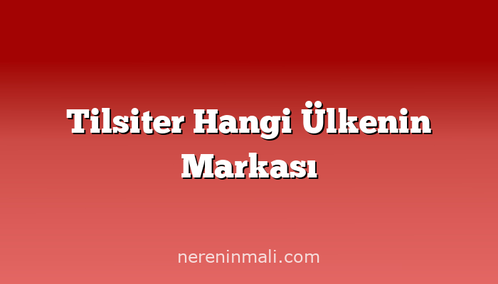 Tilsiter Hangi Ülkenin Markası