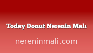 Today Donut Nerenin Malı