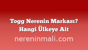 Togg Nerenin Markası? Hangi Ülkeye Ait