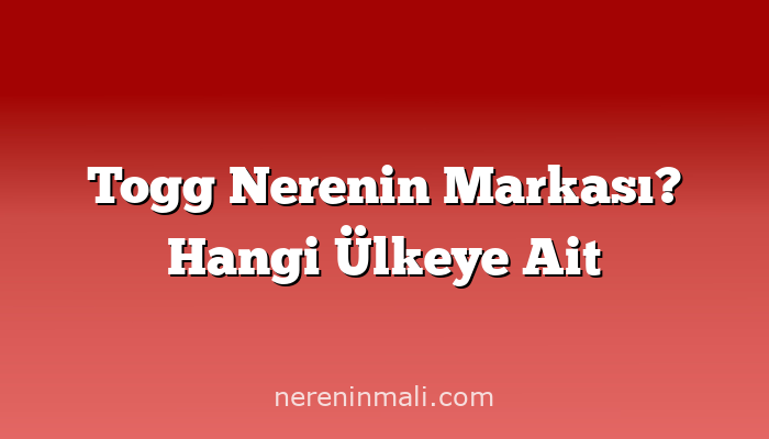 Togg Nerenin Markası? Hangi Ülkeye Ait