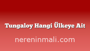 Tungaloy Hangi Ülkeye Ait