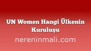 UN Women Hangi Ülkenin Kuruluşu