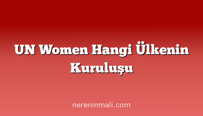 UN Women Hangi Ülkenin Kuruluşu