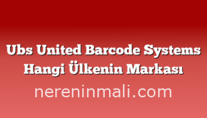 Ubs United Barcode Systems Hangi Ülkenin Markası