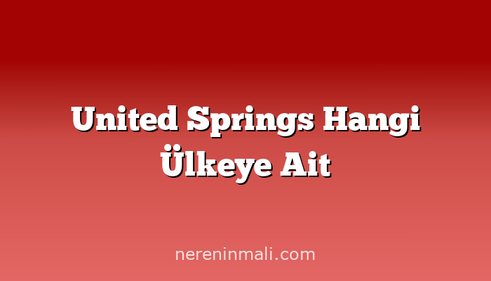 United Springs Hangi Ülkeye Ait