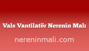 Vals Vantilatör Nerenin Malı