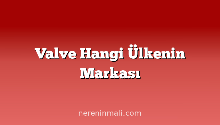 Valve Hangi Ülkenin Markası