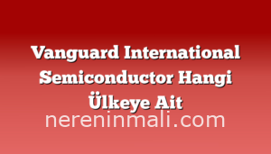 Vanguard International Semiconductor Hangi Ülkeye Ait