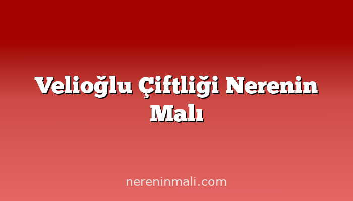 Velioğlu Çiftliği Nerenin Malı