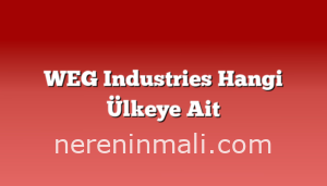 WEG Industries Hangi Ülkeye Ait