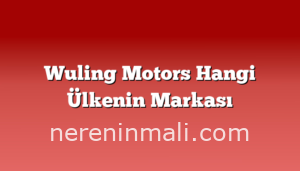 Wuling Motors Hangi Ülkenin Markası