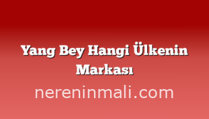 Yang Bey Hangi Ülkenin Markası