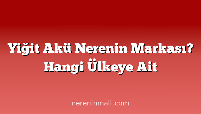 Yiğit Akü Nerenin Markası? Hangi Ülkeye Ait