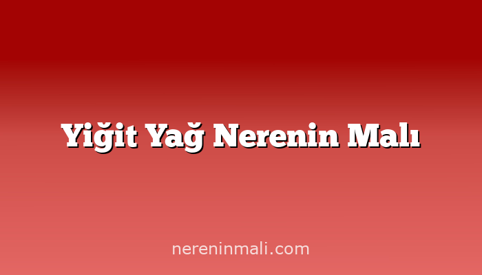 Yiğit Yağ Nerenin Malı