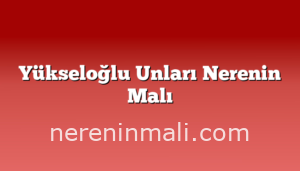 Yükseloğlu Unları Nerenin Malı