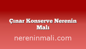 Çınar Konserve Nerenin Malı