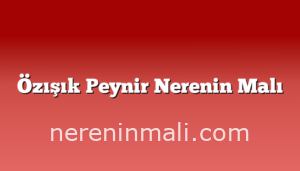 Özışık Peynir Nerenin Malı