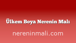 Ülkem Boya Nerenin Malı