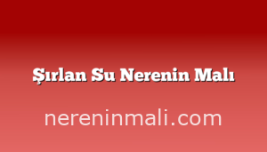 Şırlan Su Nerenin Malı