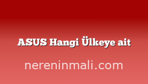 ASUS Hangi Ülkeye ait