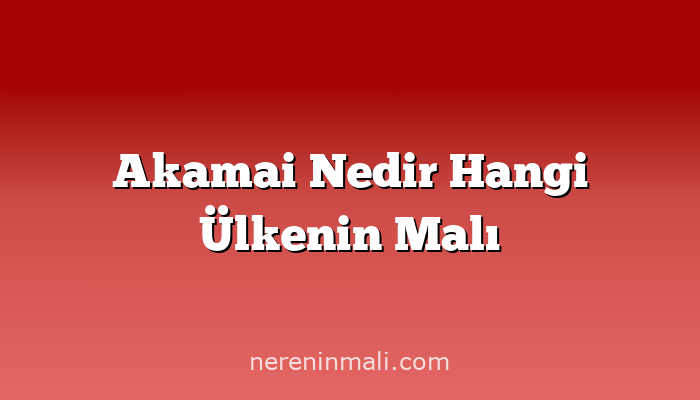 Akamai Nedir Hangi Ülkenin Malı