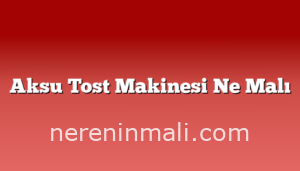 Aksu Tost Makinesi Ne Malı