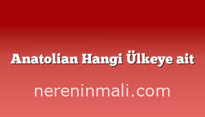 Anatolian Hangi Ülkeye ait