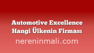 Automotive Excellence Hangi Ülkenin Firması