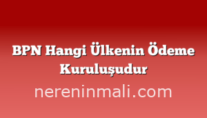 BPN Hangi Ülkenin Ödeme Kuruluşudur