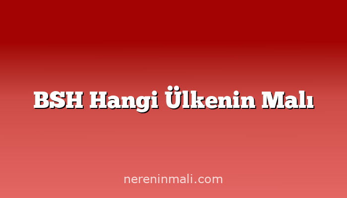 BSH Hangi Ülkenin Malı