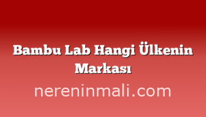 Bambu Lab Hangi Ülkenin Markası