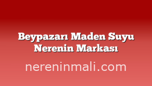 Beypazarı Maden Suyu Nerenin Markası