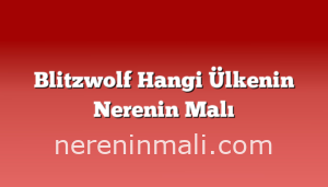 Blitzwolf Hangi Ülkenin Nerenin Malı