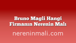 Bruno Magli Hangi Firmanın Nerenin Malı