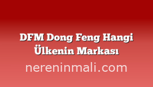 DFM Dong Feng Hangi Ülkenin Markası