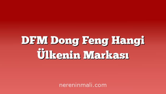 DFM Dong Feng Hangi Ülkenin Markası