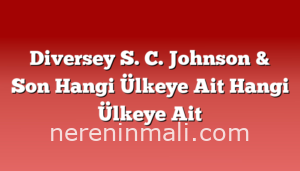 Diversey S. C. Johnson & Son Hangi Ülkeye Ait Hangi Ülkeye Ait