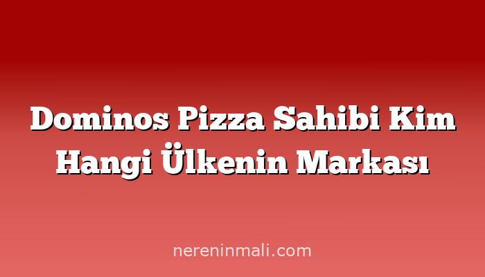 Dominos Pizza Sahibi Kim Hangi Ülkenin Markası